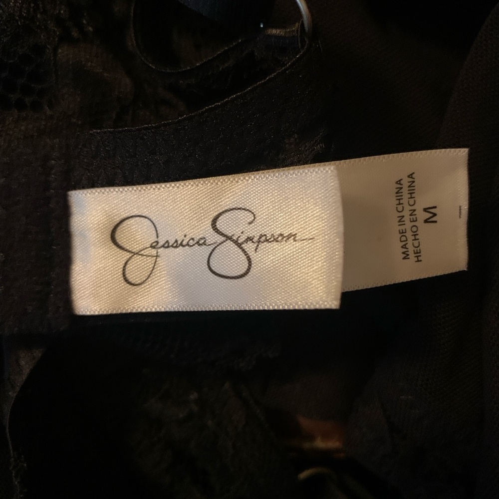Jessica Simpson Black Sheer Sexy Gown Babydoll Size M preowned - Picture 4 of 6